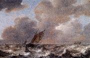Jan Porcellis Vessels in a Strong Wind oil on canvas